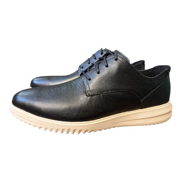 Cole Haan Grand + Plain Toe Oxford Black Leather Men size 13 NEW - Picture 1 of 6